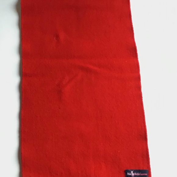 Polo Ralph Lauren solid red unisex 100 % wool  scarf  made in Scotland 🏴󠁧󠁢󠁳 - Picture 5 of 5